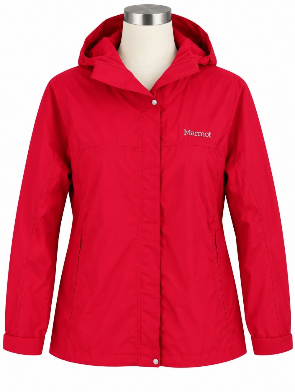 Marmot PreCip Eco Rain Jacket Womens Sz L Paclite Red Waterproof Hooded Shell